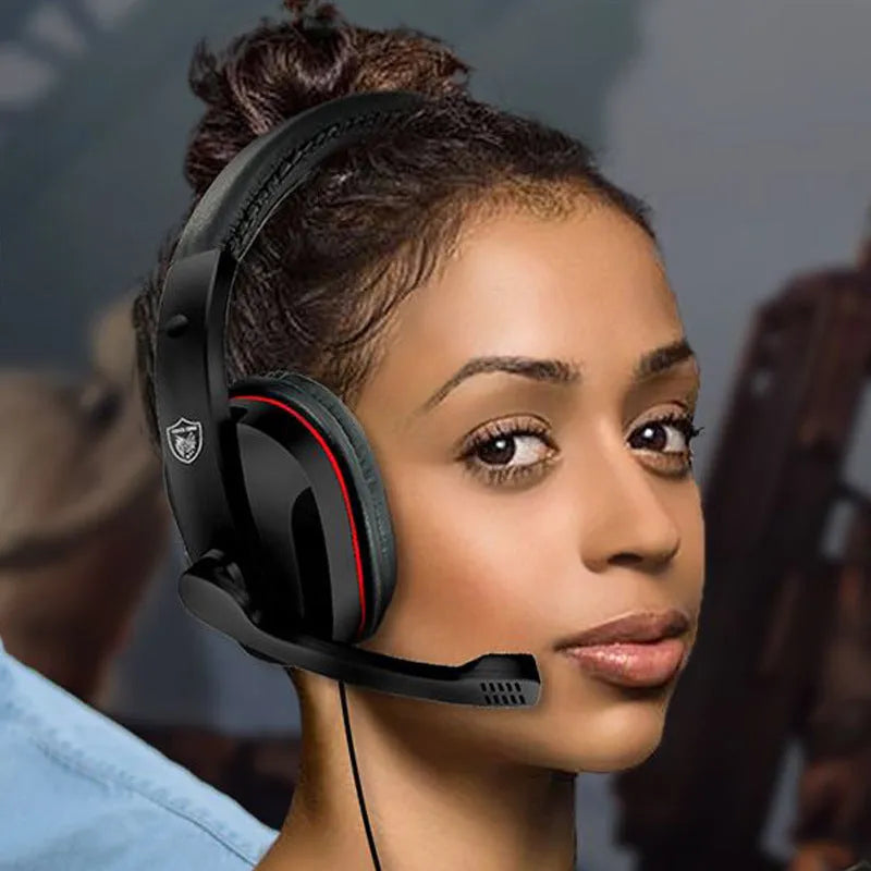 Black wired over-ear gaming headset with a 6.3mm plug and a 1.2m cable.