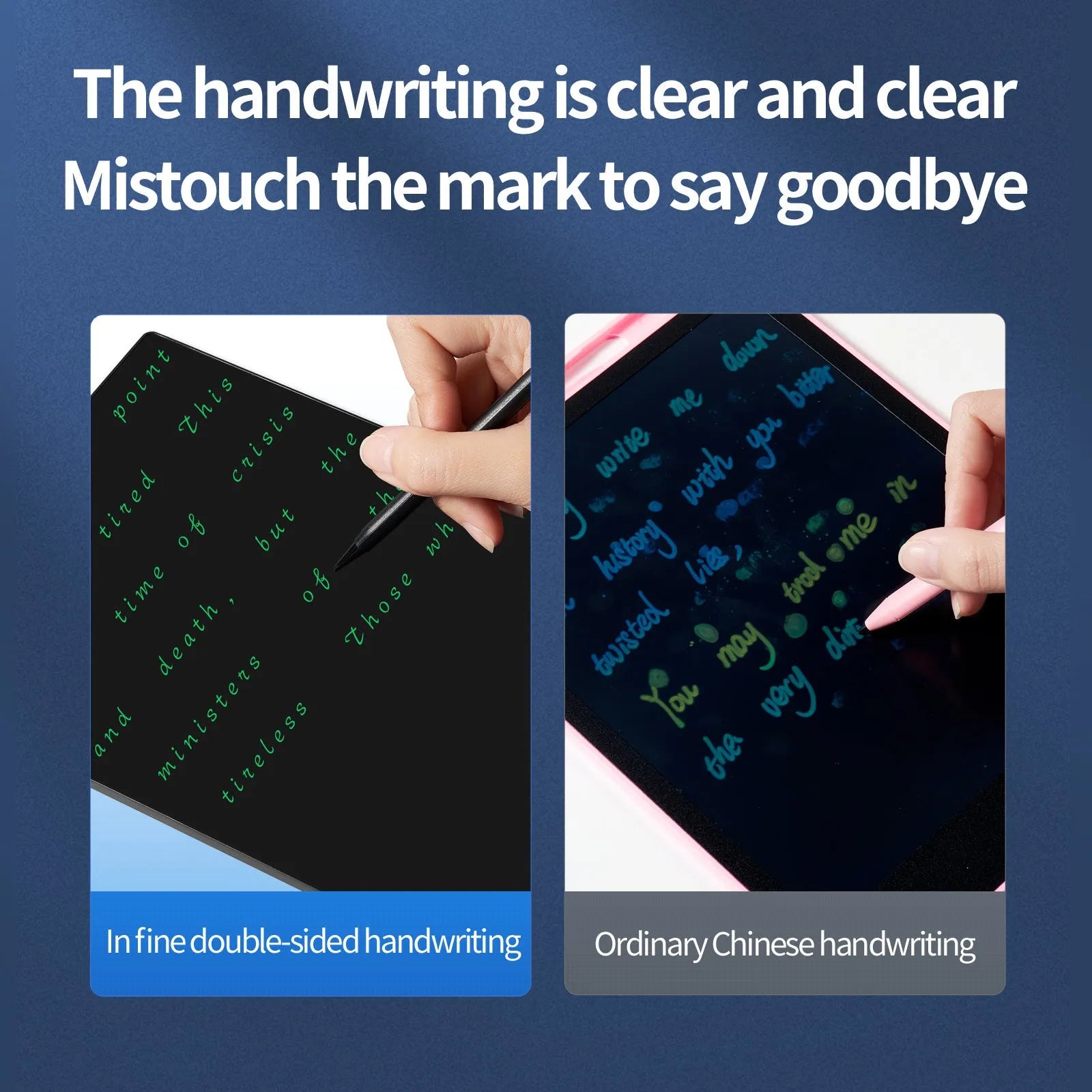 9.5 inch double sided LCD handwriting board with pen in black colour