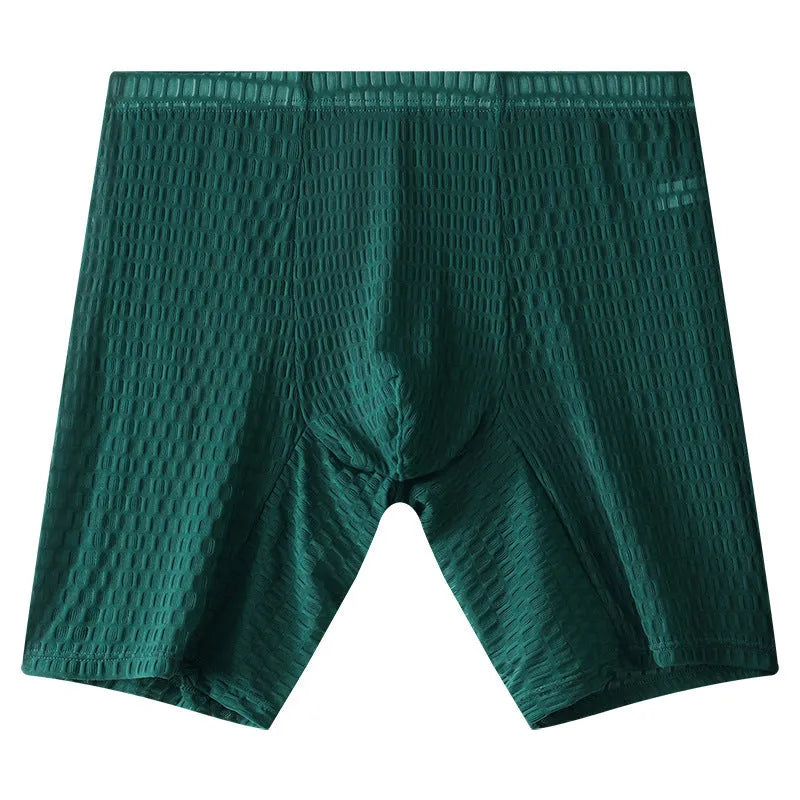 Transparent lace men's boxers in multiple colours with mid waist fit and lengthened design