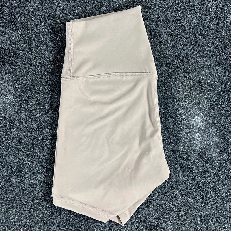 Women's high waist yoga shorts in quick-dry nylon fabric available in multiple colours