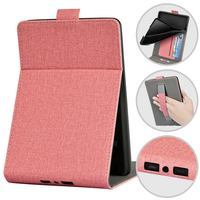 Kindle Paperwhite protective case with embossed artistic pattern and bracket design for 6-inch models