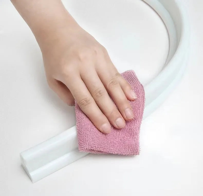 Flexible silicone bathroom water blocking strip in multiple sizes and colours for shower room waterproofing