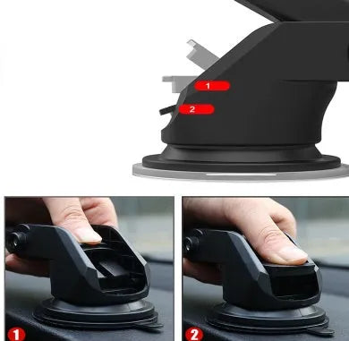 Black universal telescopic car navigation bracket with adjustable smartphone clamp