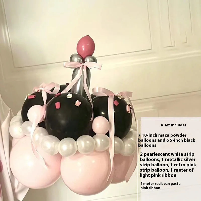 Round balloon bouquet cake DIY decoration set for birthday party centrepieces