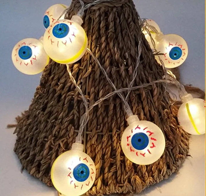 Halloween LED string lights with pumpkin, bat, and ghost decorations on a 1.2 metre battery-powered garland
