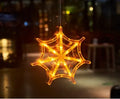 Seven Halloween-themed LED hanging lights with suction cups including spiders, pumpkins and ghosts