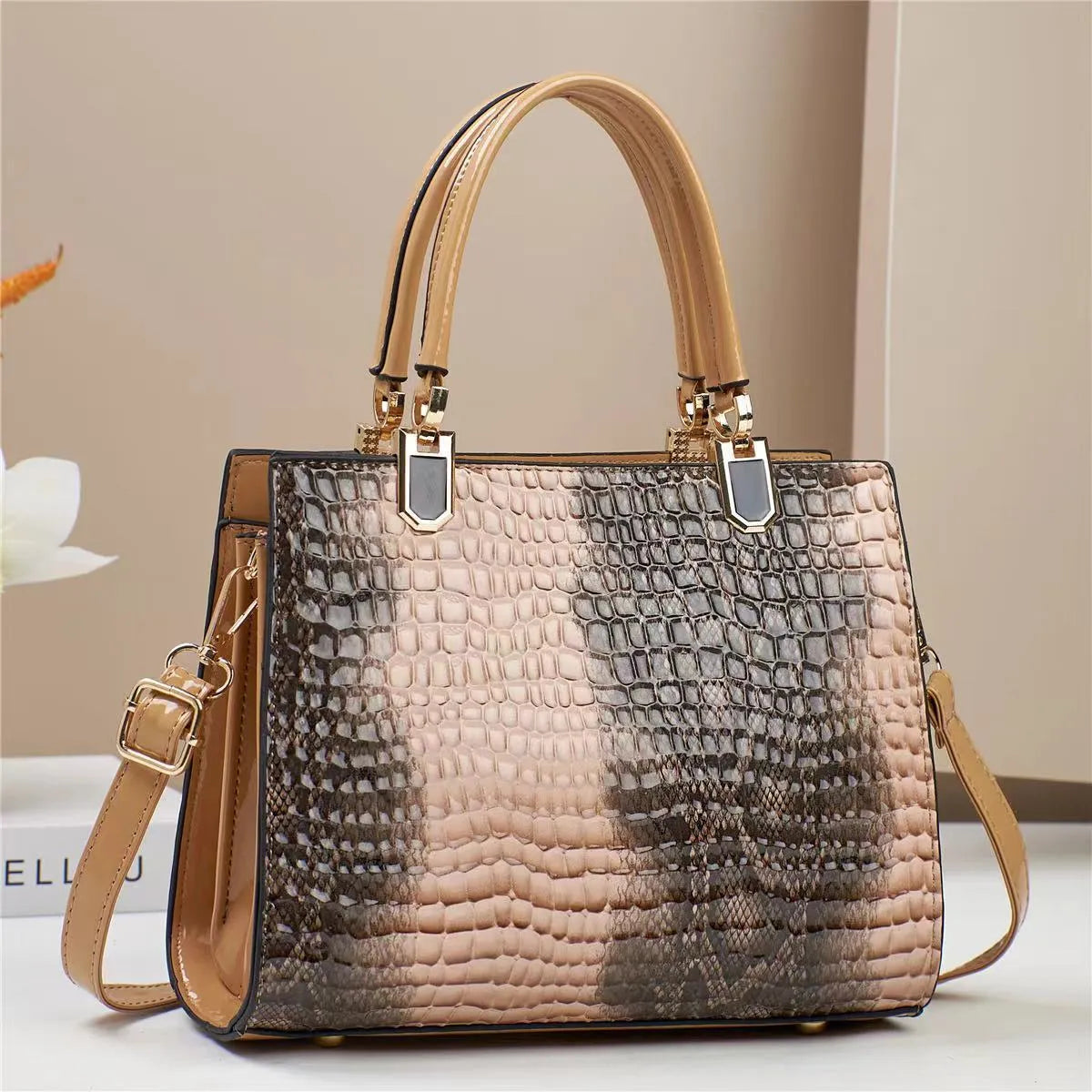 Women's large capacity one shoulder mom bag in soft PU leather with multiple internal compartments