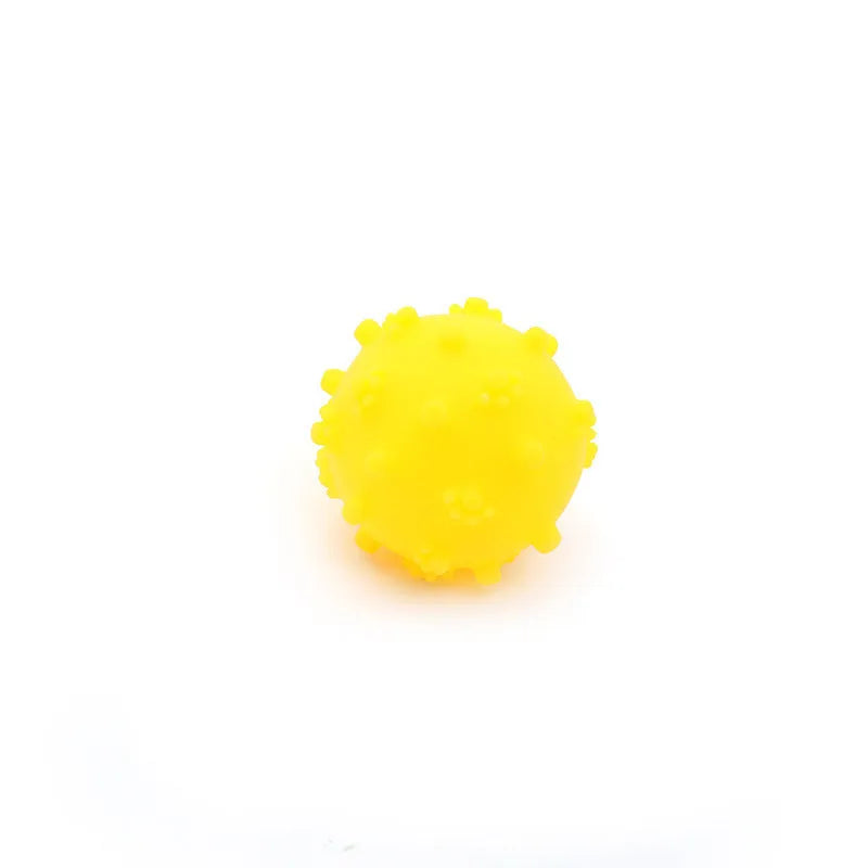 Bright coloured spiky dog toy balls for small puppies with squeaky features