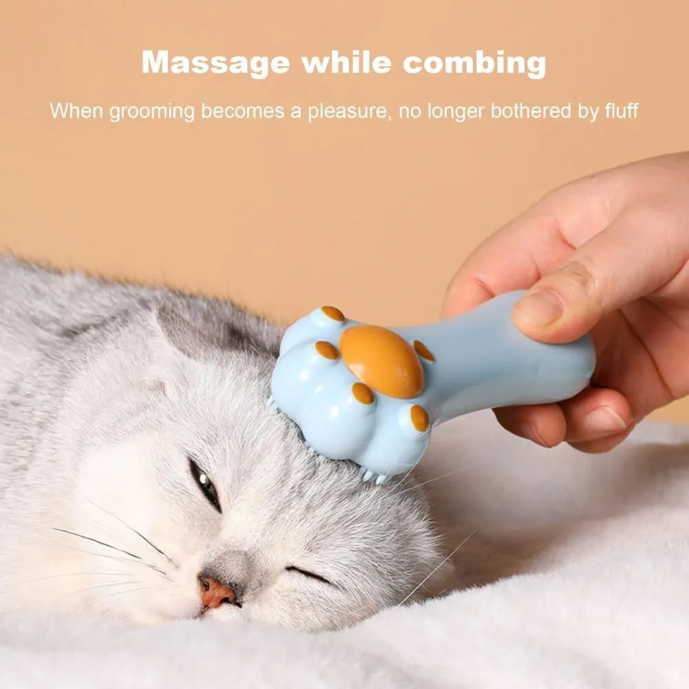 Cartoon design cat massage comb and dental toy with catnip in assorted colours