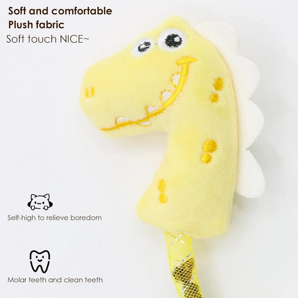 Bundle of four plush cat toys including chew, rope and catnip designs for indoor play