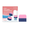 Set of four toilet cleaning blocks in packaging