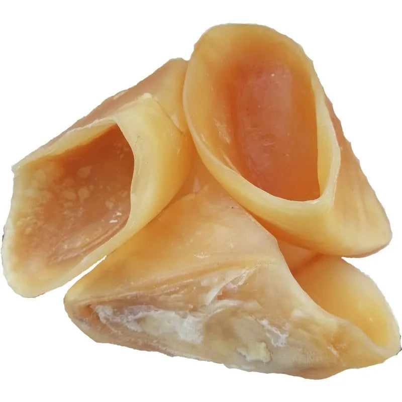 Natural cowhide dog chew toy in hoof shell colour, anti bite grinding rod for small and large dogs