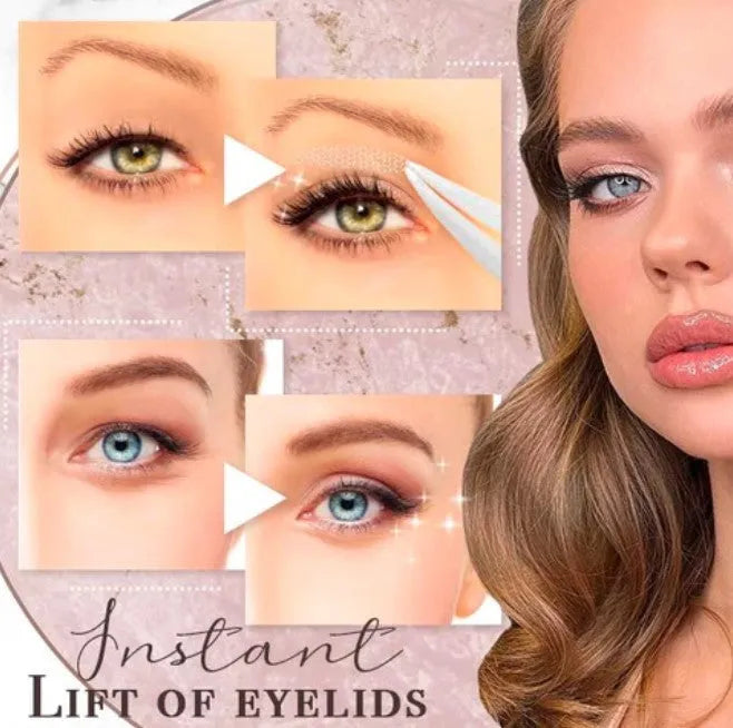 Box of no-glue eyelid stickers in L, M, and S sizes made from non-woven fabric