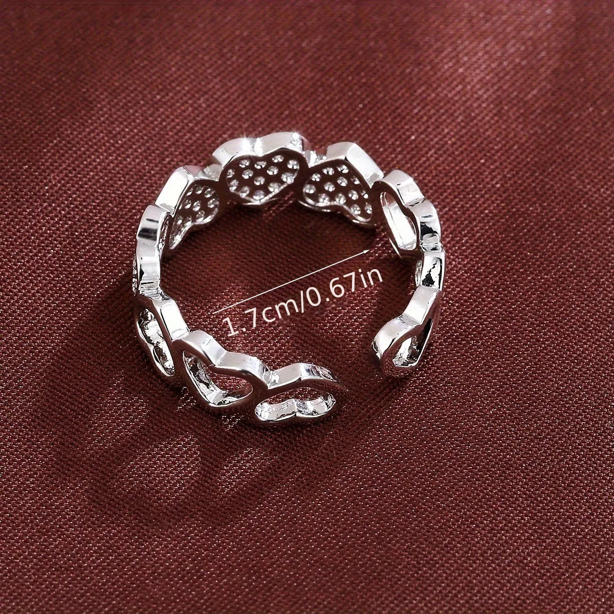 Adjustable opening couples ring with geometry heart design in gold or silver colour