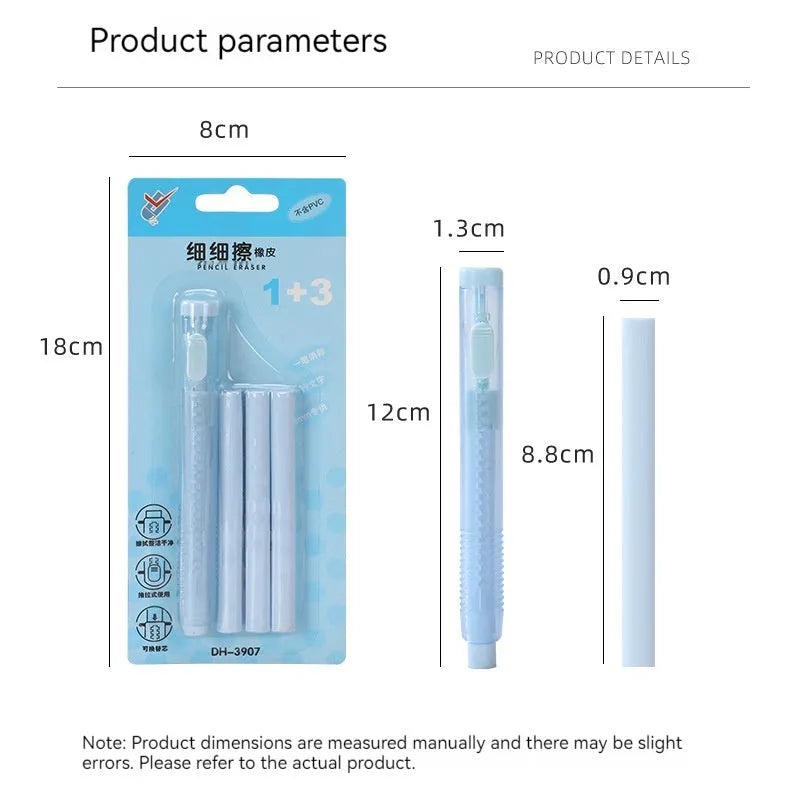 Push-type traceless automatic eraser for children in four colour options