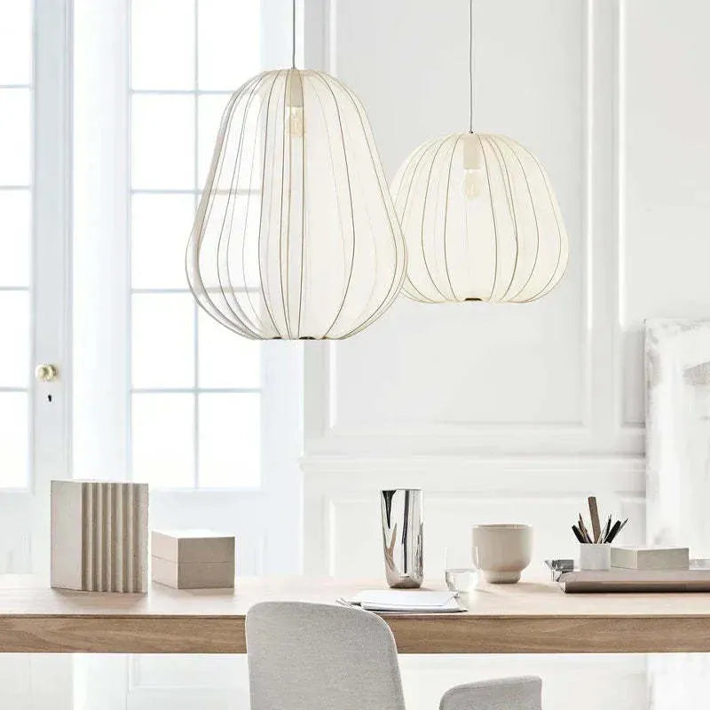 Japanese style net pumpkin ceiling lamp with branch design in iron construction