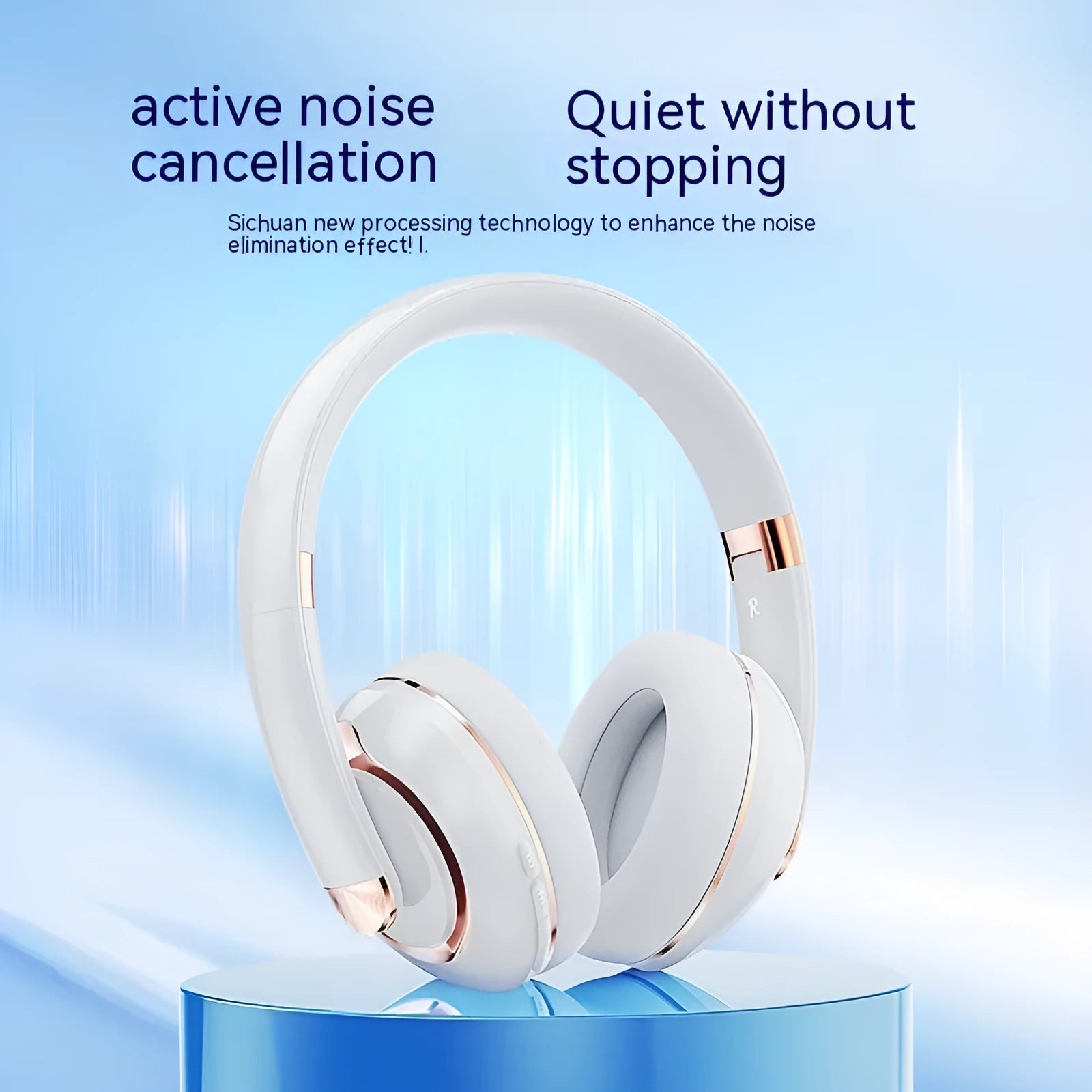 Bluetooth wireless headphones with microphone in black, 40mm drivers, Type-C charging port