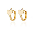 Heart-shaped stainless steel stud earrings with titanium plating in colour E3127G-5