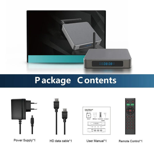Android TV set-top box with 8K resolution support and Bluetooth connectivity