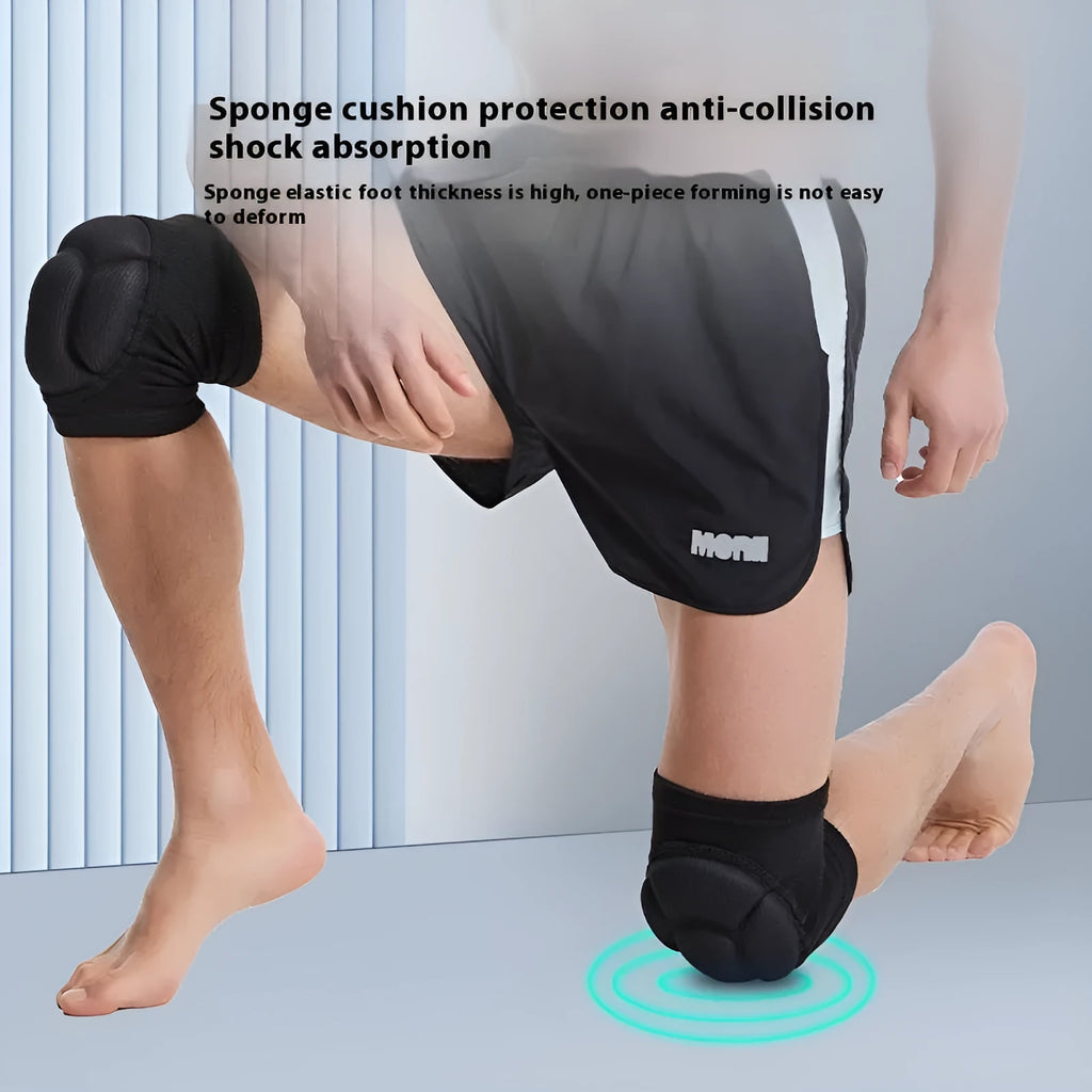 Black and blue dance kneepads with thick sponge padding for volleyball and sports protection