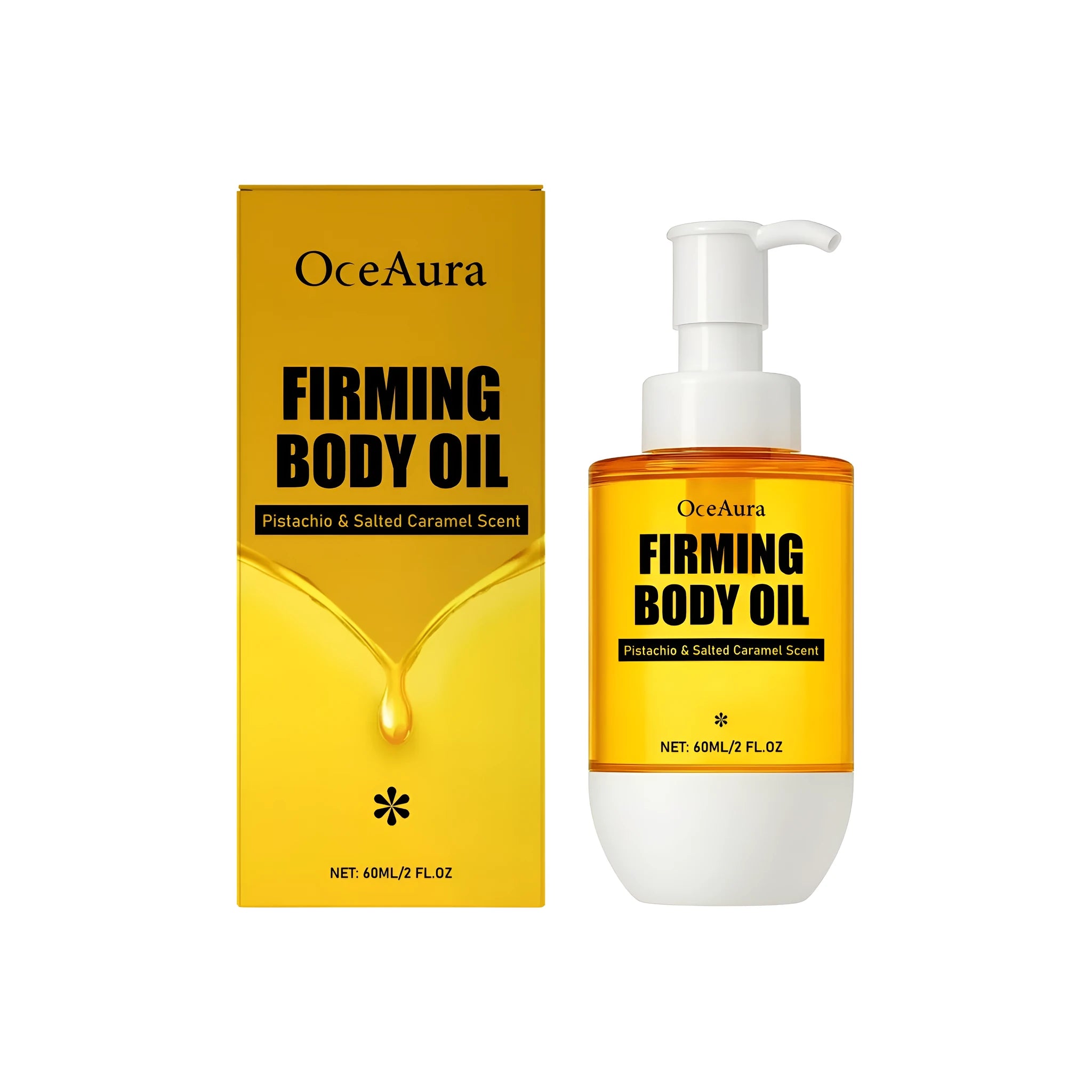 60ml bottle of tightening and wrinkle resistant body oil with a dropper.