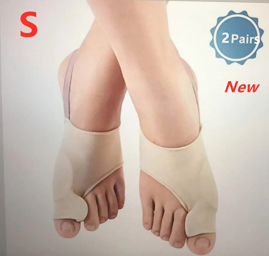 Corrective toe socks with silicone gel toe separator and bunion pad on a stretch fabric base.