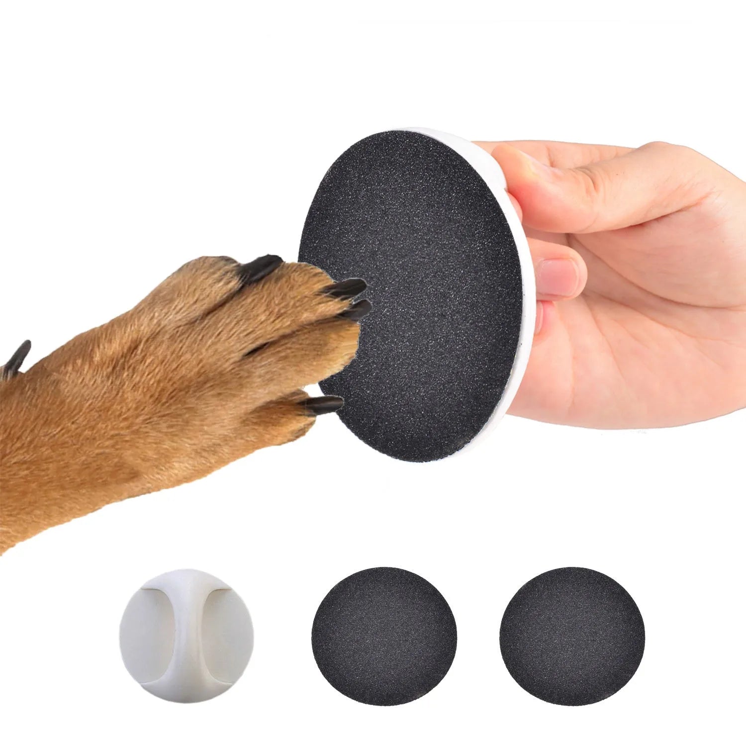 Square dog nail file board with ergonomic handle in blue colour option