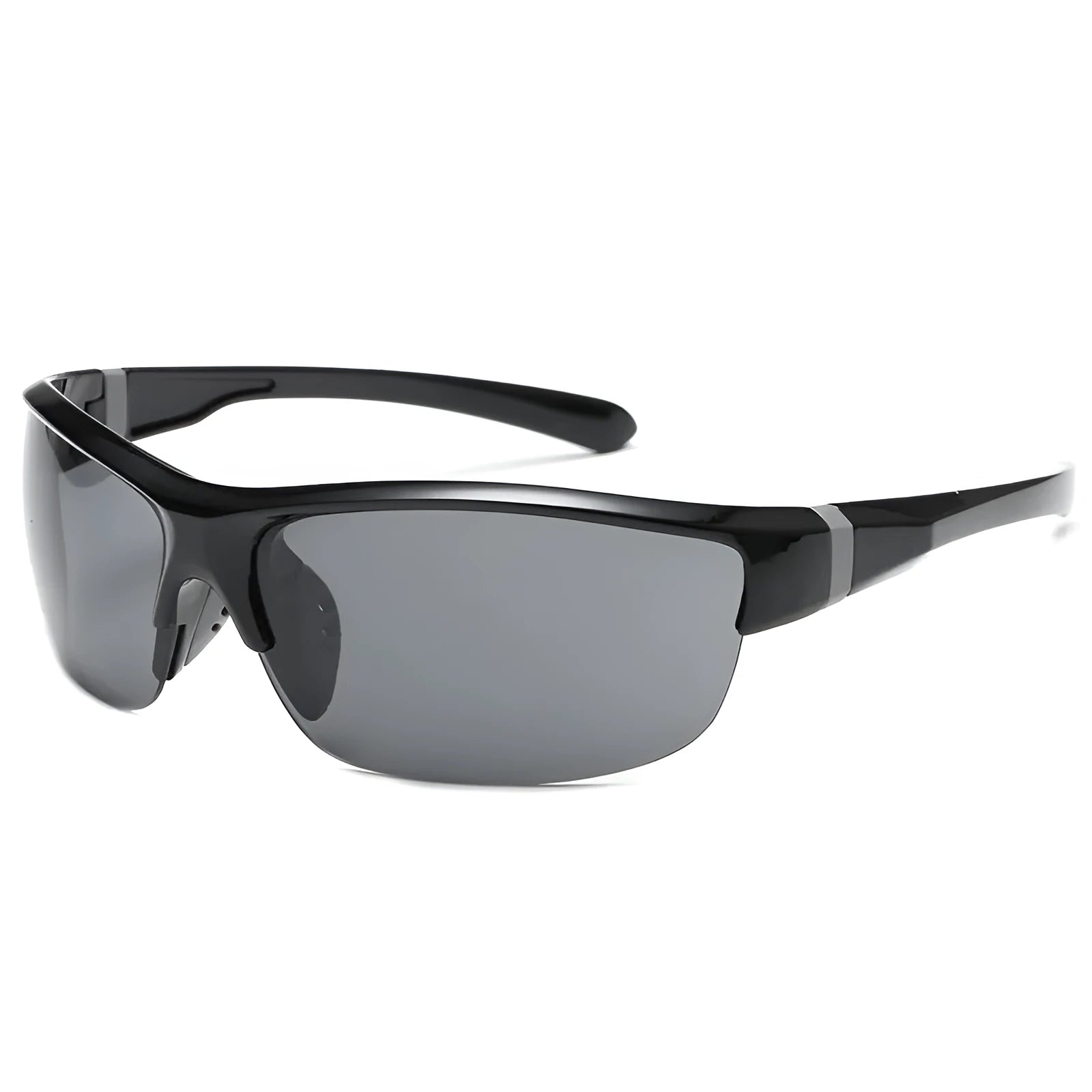 Men's windproof cycling sunglasses with semi-frameless PC frame in multiple colour options