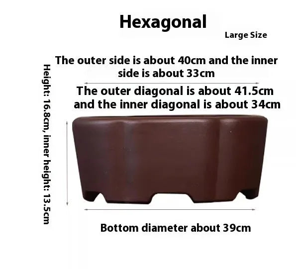 Square purple clay succulent bonsai pot with classical design showing clean lines and natural clay finish