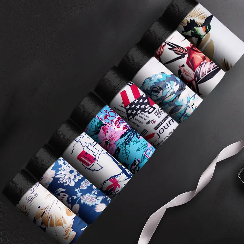 Men's personalised plus size boxers in Ice Silk fabric showing mid waist design and colour options