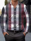 Men's striped long sleeve shirt with a button lapel collar in a choice of colours.