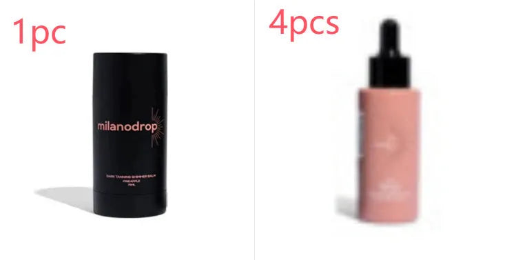Matte Sun Tanning Black Liquid kit with 50ml tanning drops bottle and 75ml tanning flash cream tube