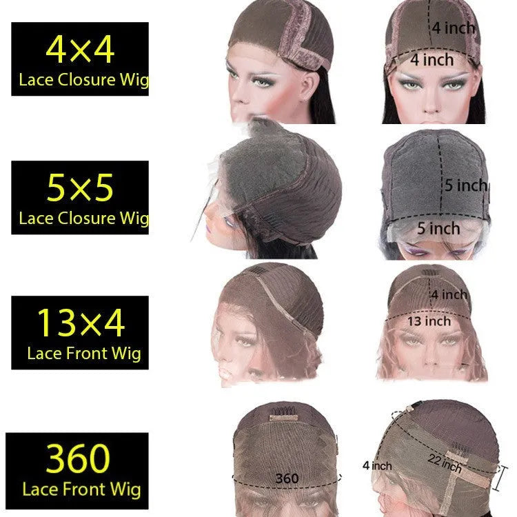 Real human hair lace front wig with 4x4 frontal on a model, demonstrating natural hairline and long hair.