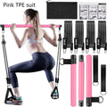 Pilates bar suit with multifunction resistance band pulling rope for yoga fitness home workout