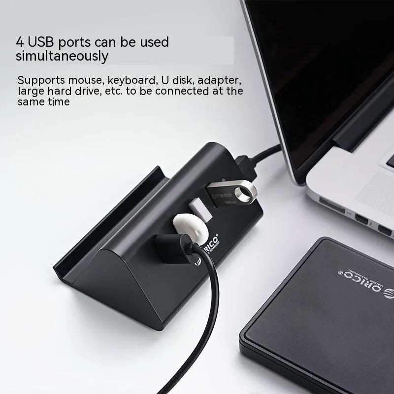 USB 3.0 4-port external hub with bracket, no external power supply, for trade fairs