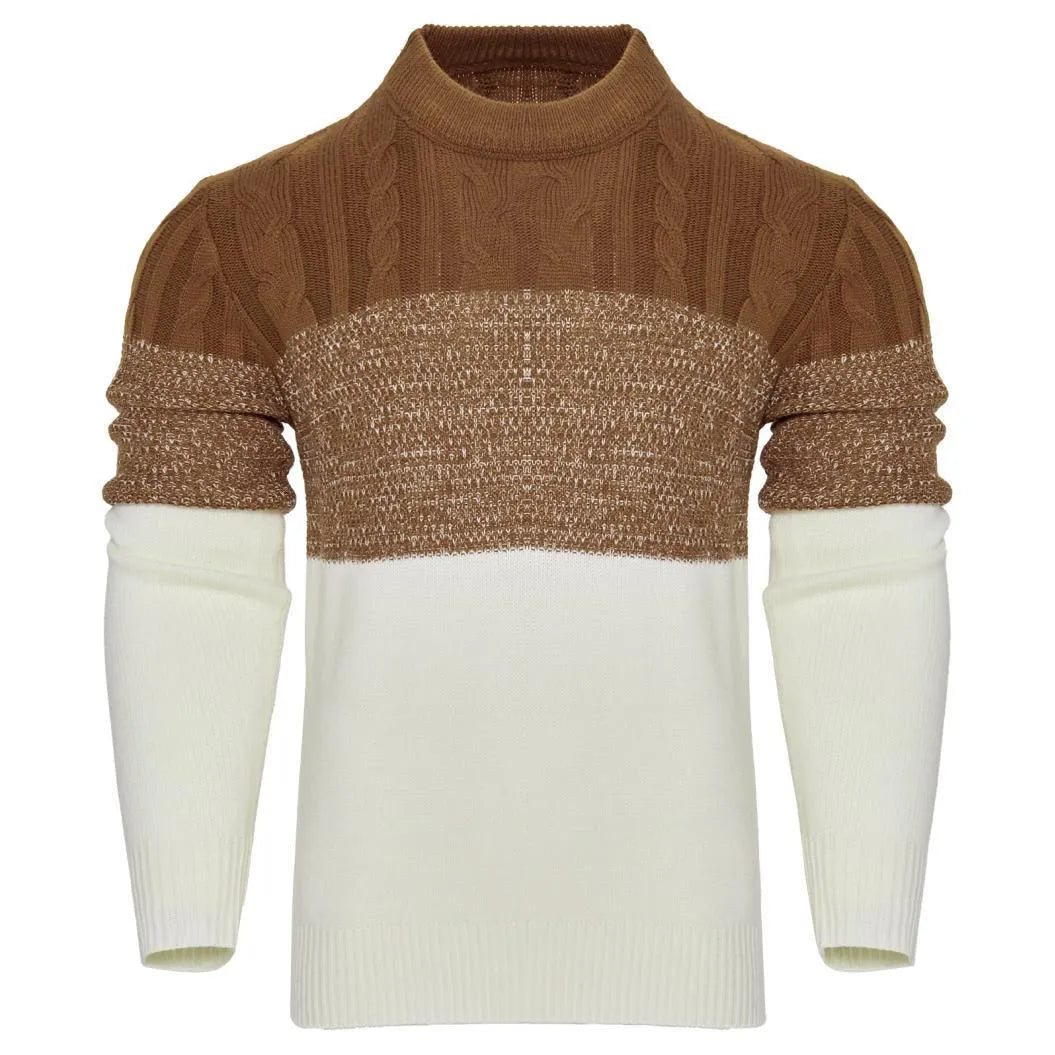 Men's knitted pullover sweater with long sleeves for autumn and winter wear