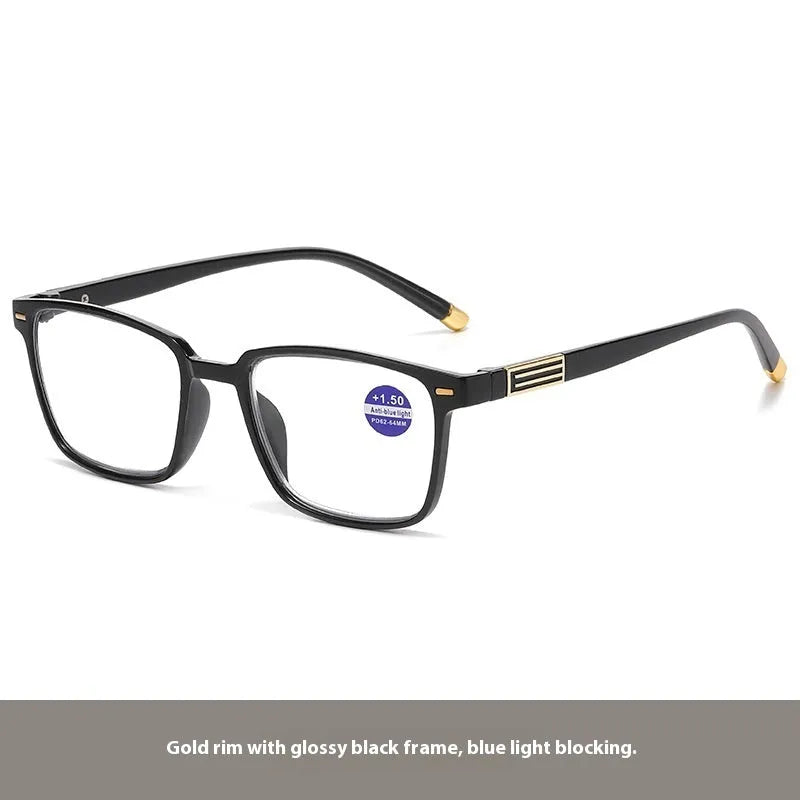 Multifocal photochromic reading glasses with anti blue light protection in various frame styles