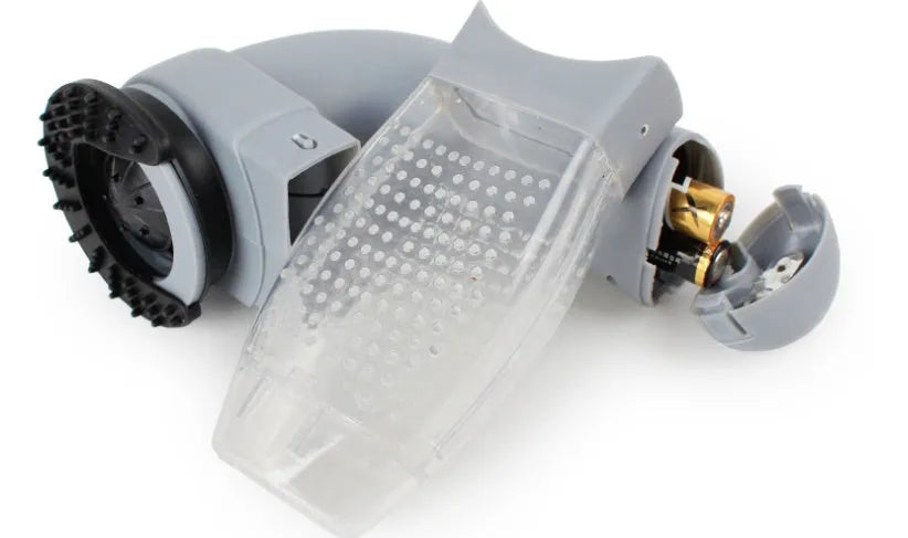 Grey portable pet hair remover vacuum cleaner with soft rubber head for grooming dogs and cats