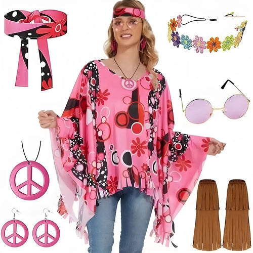 Tie dye cloak costume with bell sleeves in spandex fabric multiple colour options