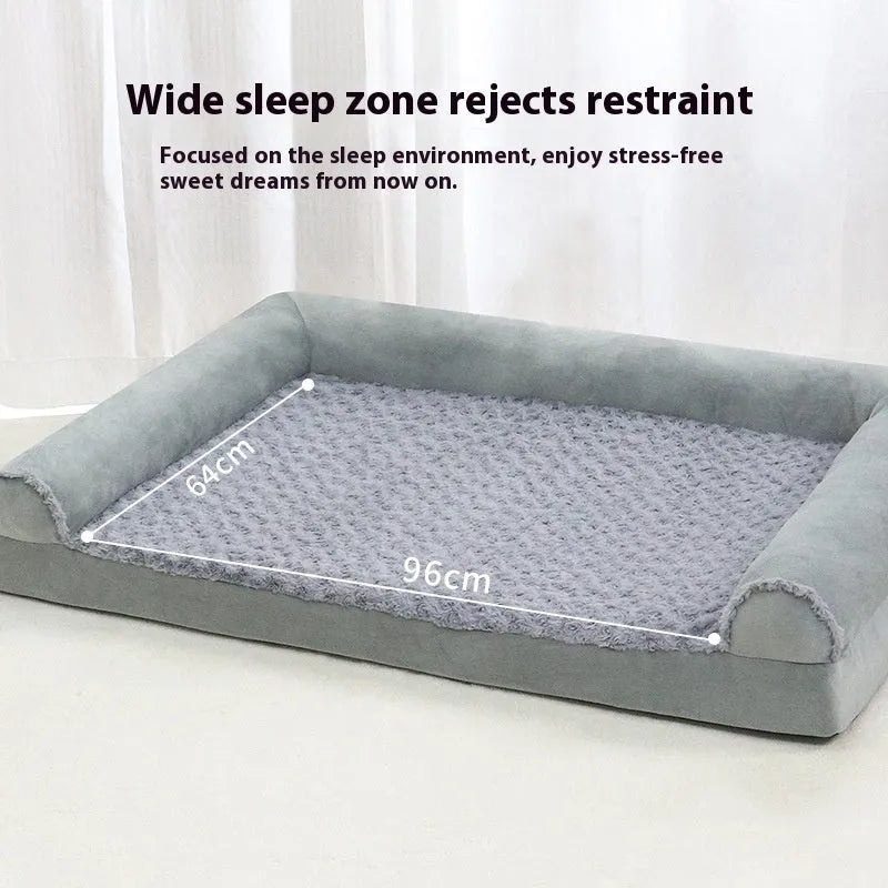 Light grey cloth dog kennel for large dogs, showing soft fabric construction and open design.