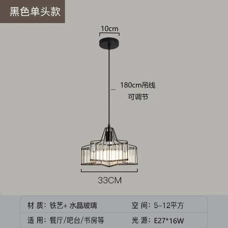 Modern black and gold crystal chandelier ceiling lamp with LED lights in various sizes.
