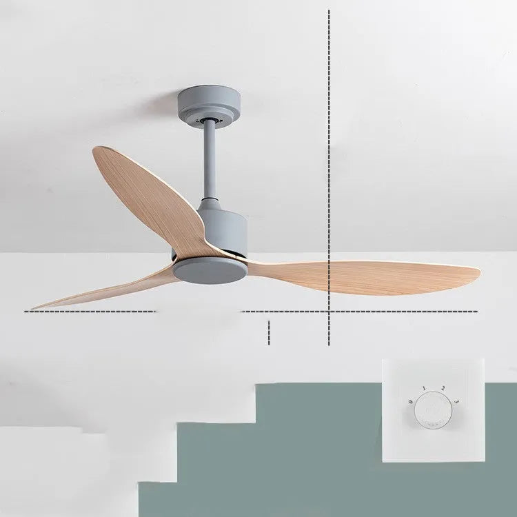 Nordic ceiling fan without light 42 inch or 52 inch iron baking paint black