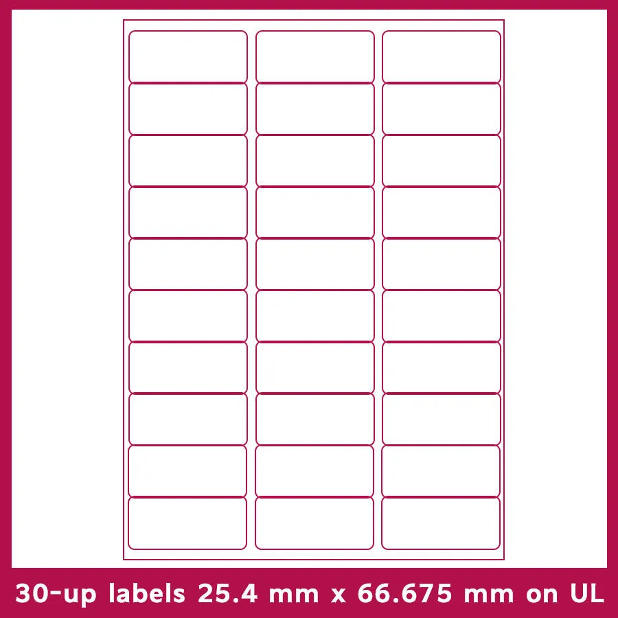 A4 FBA label paper sheets showing ten different grid formats for barcode and serial number printing