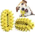 Green cactus-shaped dog toothbrush toy for medium to large aggressive chewers with dental polishing bumps