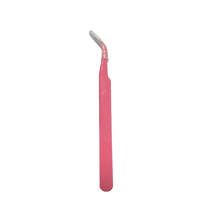 DIY single cluster false eyelash extension kit with tweezers on a clean surface