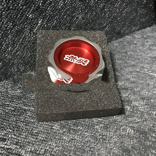 Aluminium alloy oil filter cap for Honda in choice of red, blue, silver, black, purple, or gold colours.