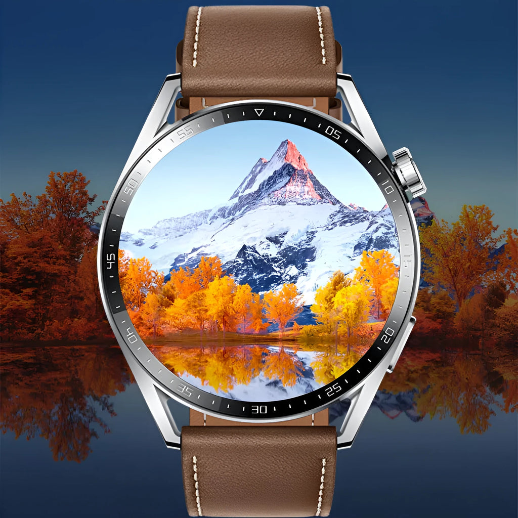 GS3 Max smartwatch with black silicone wristband showing touch screen display with health metrics