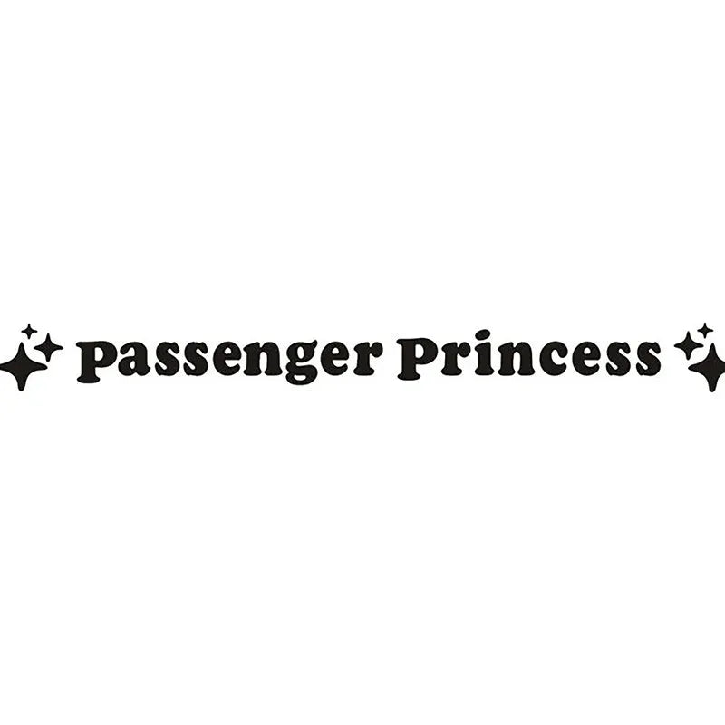 Passenger Princess decorative car mirror sticker in reflective colours, 12.5 cm size.