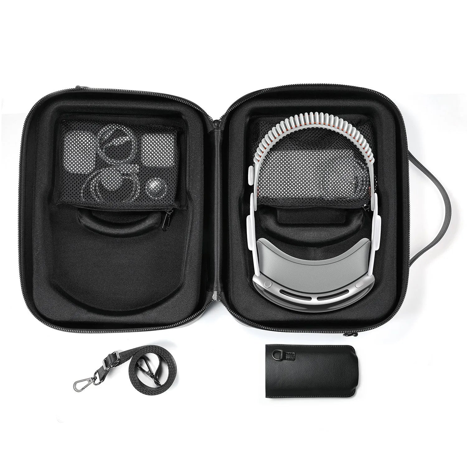 Black MR glasses storage box for Apple Vision Pro measuring 32.5cm with superfiber construction