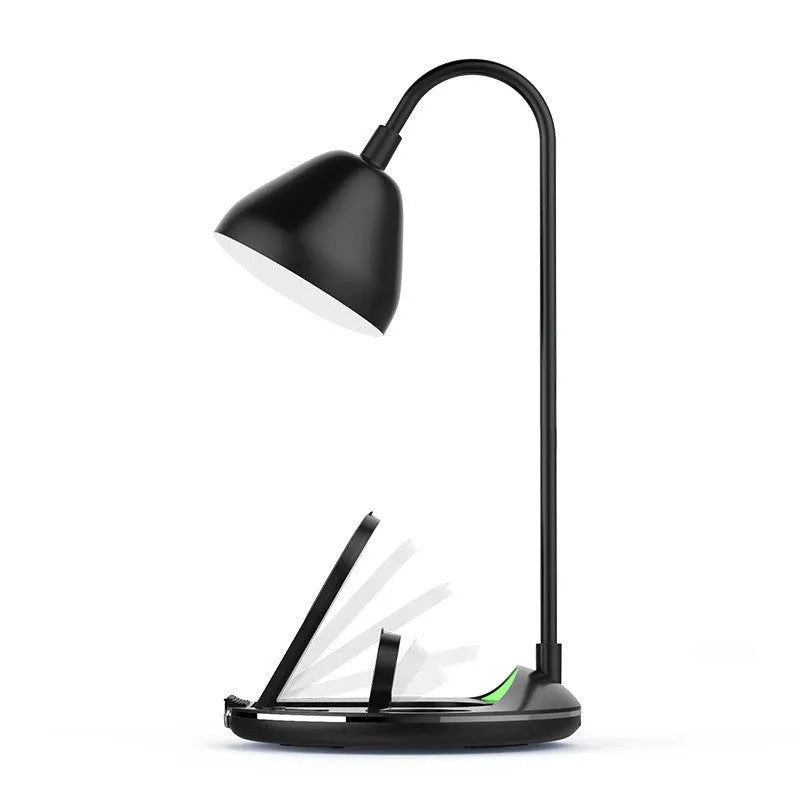 Black and white magnetic folding wireless charger extended to 320 mm height with phone and tablet charging